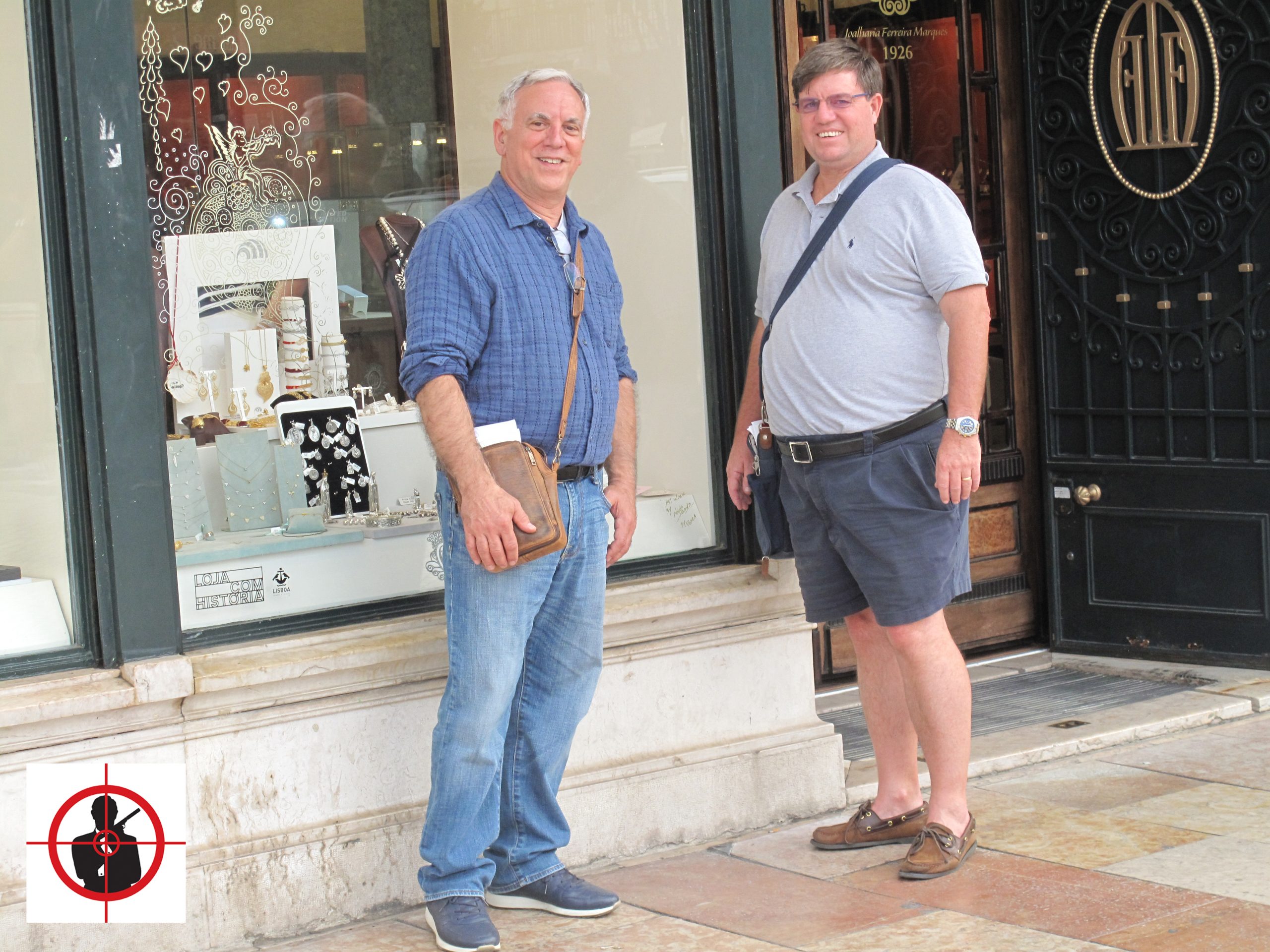 Tom and Dan Background - On location in Lisbon Portugal On Her Majesty's Secret Service, jewelry shop, Tracy's ring
