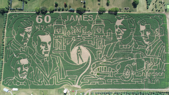 Corn Maze celebrating James Bond's 60th anniversary in movies